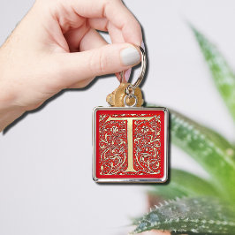 Antiek monogram T Sleutelhanger