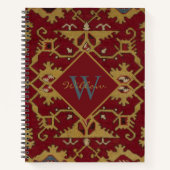 Antiek Monogrammed Oriental Persian Red Pattern Notitieboek (Voorkant)