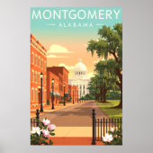 Antiek Montgomery Alabama Poster (Voorkant)
