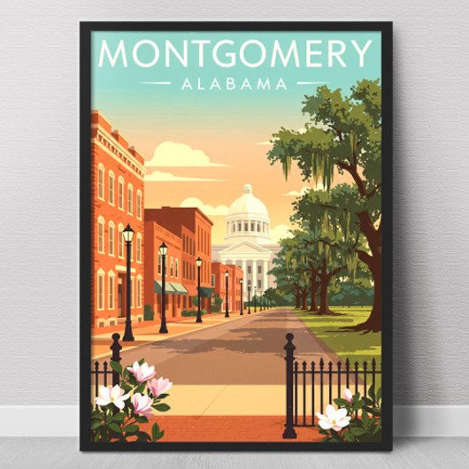 Antiek Montgomery Alabama Poster