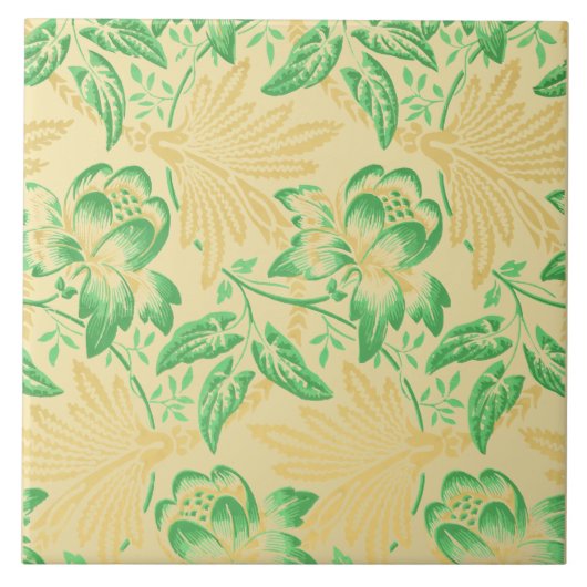 Antiek Morning Glory Franse bloemenpatroonprint Tegeltje (Voorkant)