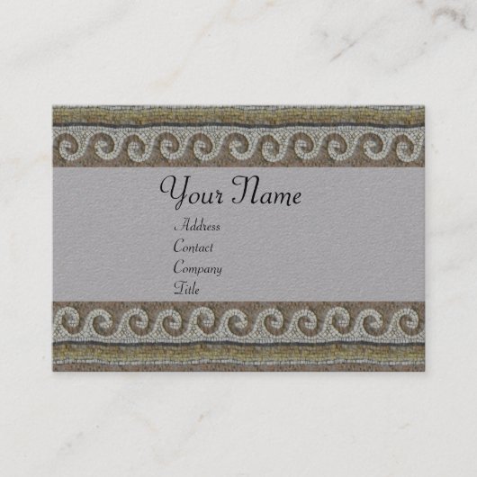 ANTIEK MOSAIC WAVES Nautical Brown Grey Paper Visitekaartje (Voorkant)