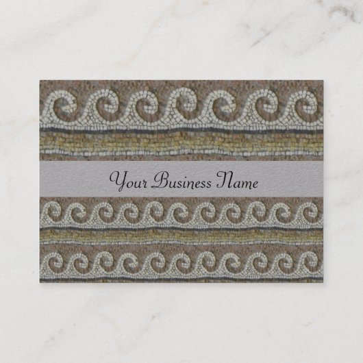 ANTIEK MOSAIC WAVES Nautical Brown Grey Paper Visitekaartje (Achterkant)