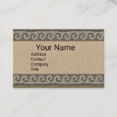 ANTIEK MOSAIC WAVES Nautical Brown Kraft Paper Visitekaartje (Voorkant)