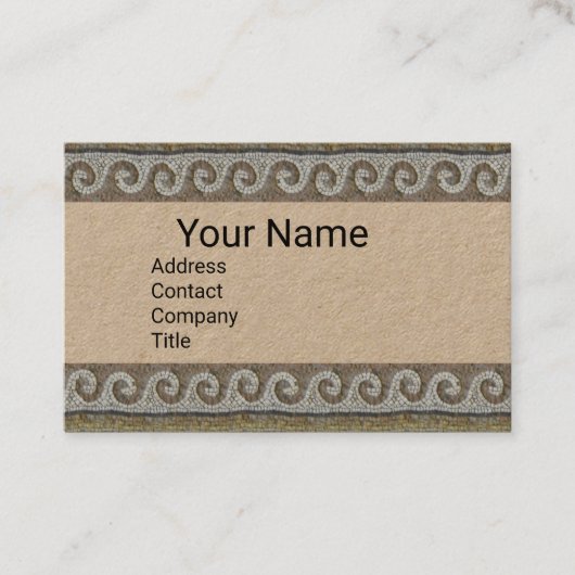 ANTIEK MOSAIC WAVES Nautical Brown Kraft Paper Visitekaartje (Voorkant)