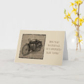 Antiek motorfiets over Hill Birthday Card Kaart (Gele Bloem)