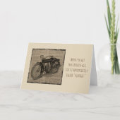  Antiek motorfiets over Hill Birthday Card Kaart (Voorkant)