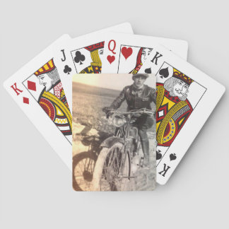 Antiek  motorfietser pokerkaarten