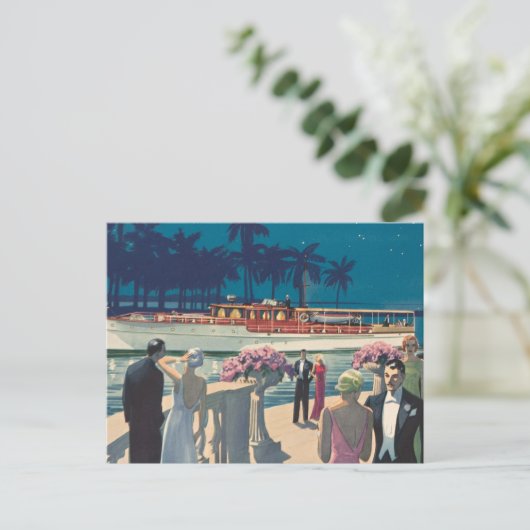  Antiek-motorjacht op jacht-boot Donald Briefkaart (Staand voorkant)