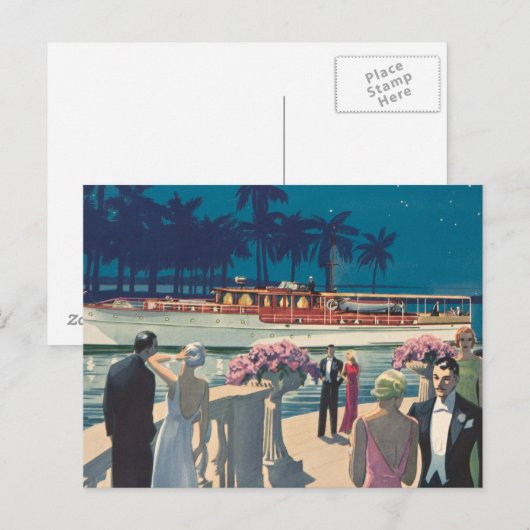  Antiek-motorjacht op jacht-boot Donald Briefkaart (Voorkant / Achterkant)