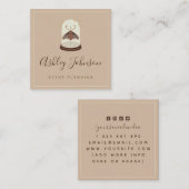 Antiek mottenvlindereplank Bruin Vierkante Visitekaartje (Voorkant / Achterkant)