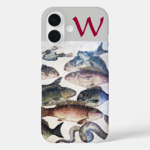 ANTIEK MOZAÏEK VIS, OCEAAN ZEELEVEN MONOGRAM iPhone 16 HOESJE