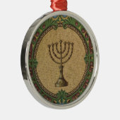 Antiek mozaïektempel Menorah Metalen Ornament (Rechts)