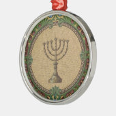 Antiek mozaïektempel Menorah Metalen Ornament (Links)