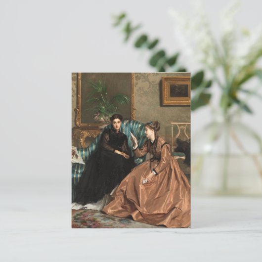 Antiek Museum Schilven 2 zussen Letter Replica Briefkaart (Staand voorkant)