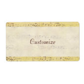 Antiek Musical Notes Custom Labels (Voorkant)
