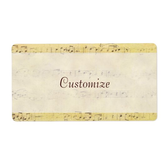 Antiek Musical Notes Custom Labels (Voorkant)