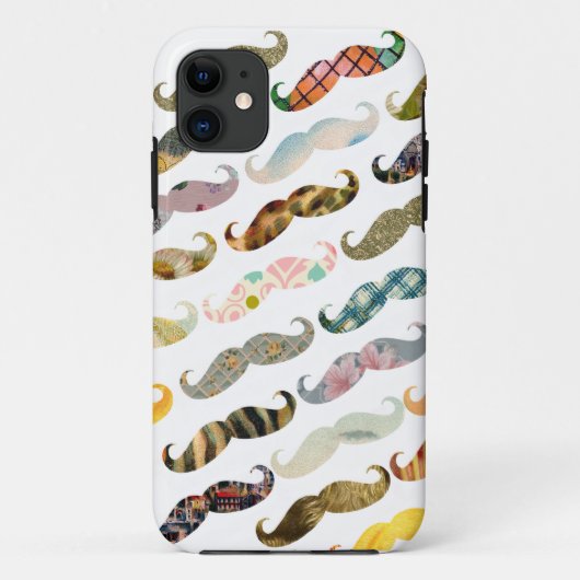 Antiek Mustache met  Patronen iPhone Case (Achterkant)