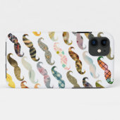 Antiek Mustache met  Patronen iPhone Case (Achterkant (horizontaal))