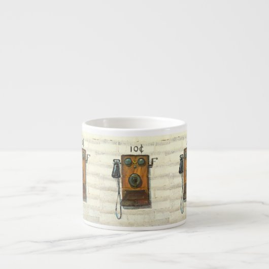 antiek muurtelefoon espresso mok (Voorkant)