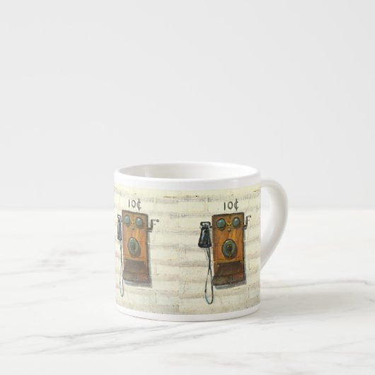 antiek muurtelefoon espresso mok (Voorkant rechts)