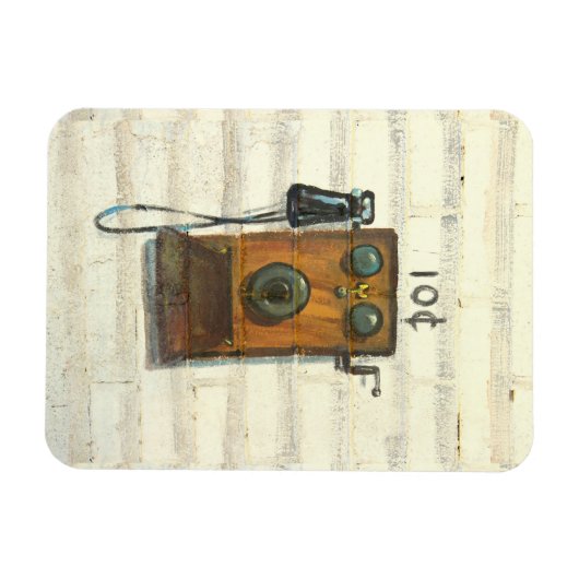 antiek muurtelefoon fotomagneet magneet (Horizontaal)