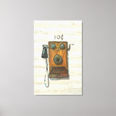 antiek muurtelefoon verpakt canvas (Voorkant)