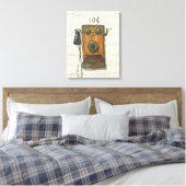 antiek muurtelefoon verpakt canvas afdruk (Insitu (Slaapkamer))