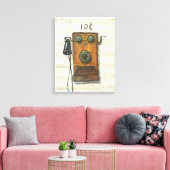 antiek muurtelefoon verpakt canvas afdruk (Insitu (Woonkamer))