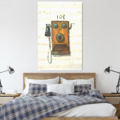 antiek muurtelefoon verpakt canvas afdruk (Insitu (Slaapkamer))