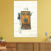 antiek muurtelefoon verpakt canvas afdruk (Insitu (Woonkamer))