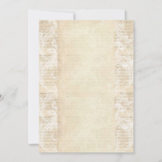 Antiek muziek blad bruiloft uitnodiging (Achterkant)