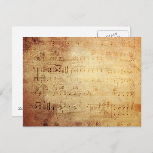 Antiek muziek briefkaart (Voorkant / Achterkant)
