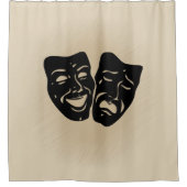 Antiek muziek- en theatermaskers douchegordijn (Voorkant)