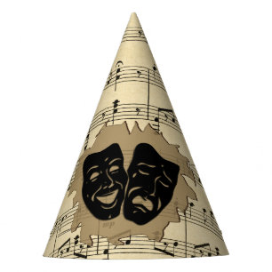 Antiek muziek- en theatermaskers feesthoedjes