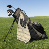 Antiek muziek- en theatermaskers golfhanddoek (Groen)