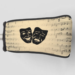 Antiek muziek- en theatermaskers golfheadcover