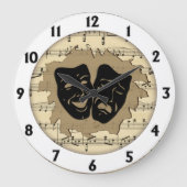 Antiek muziek- en theatermaskers grote klok (Voorkant)