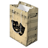 Antiek muziek- en theatermaskers medium cadeauzakje (Voorkant Gekanteld)