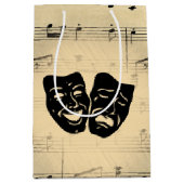 Antiek muziek- en theatermaskers medium cadeauzakje (Voorkant)