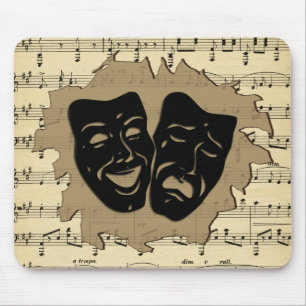 Antiek muziek- en theatermaskers muismat