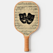 Antiek muziek- en theatermaskers pickleball paddle (Voorkant)