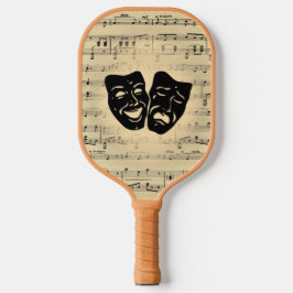 Antiek muziek- en theatermaskers pickleball paddle