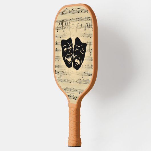 Antiek muziek- en theatermaskers pickleball paddle (Links)