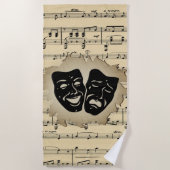 Antiek muziek- en theatermaskers strandlaken (Voorkant)
