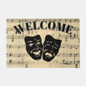 Antiek muziek en theatermaskers welkom deurmat (Voorkant)