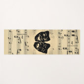 Antiek muziek- en theatermaskers yogamat (Voorkant (horizontaal))