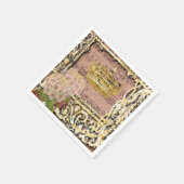 Antiek muziek Franse gouden kroon collage Servet (Hoek)