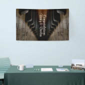 Antiek muziek, Piano Lessons, aangepaste tekst Spandoek (Beurs)