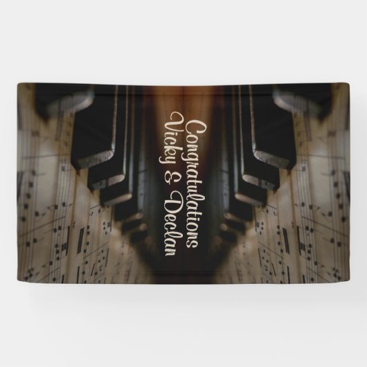 Antiek muziek, Piano Lessons, aangepaste tekst Spandoek (Horizontaal)